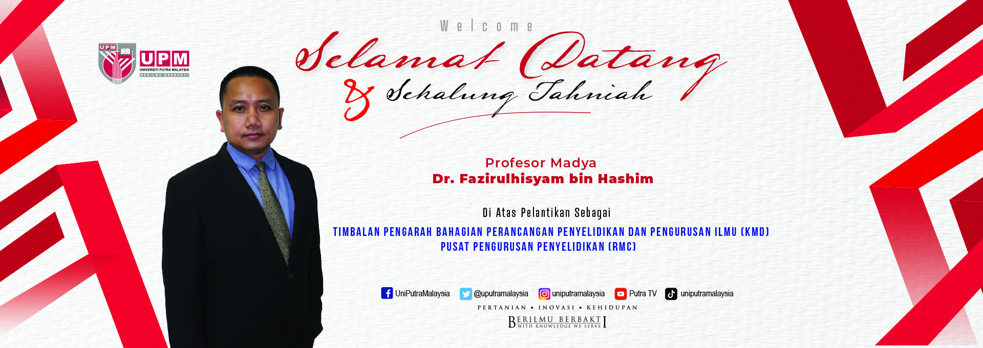 Ucapan Tahniah Prof Madya Dr. Fazirulhisyam bin Hashim